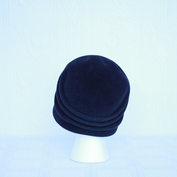 Mid-century modern Frank Olive turban hat - blue beaver fur felt - Picture 3 of 4